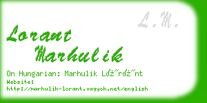 lorant marhulik business card